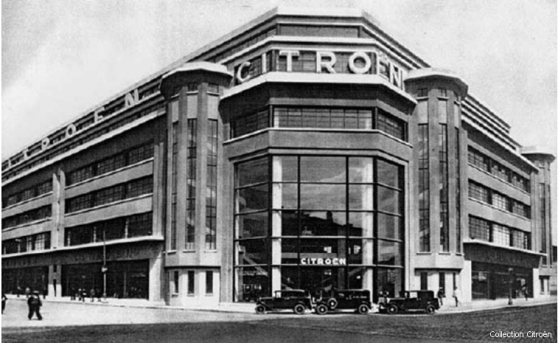 Le garage Citroên, de Lyon en 1932 tout juste après son ouverture